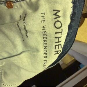 MOTHER The Weekender Fray Blue Jeans